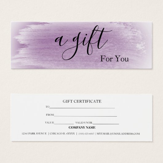 Eenvoudig en modern Roze Spa Business Cadeaucertif Mini Visitekaartjes (Voorkant /achterkant)