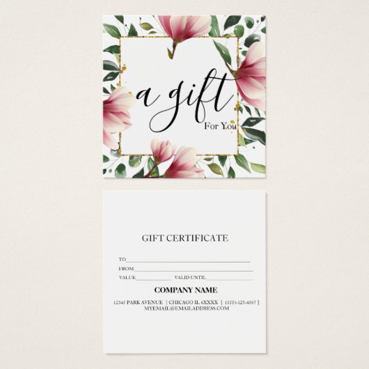 Eenvoudig en modern zakelijk vierkante visitekaartjes (Voorkant /achterkant)