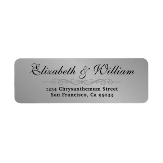 Eenvoudig en Moderne Silver Return Address Label