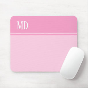 Eenvoudig en roze gestreept monogram muismat