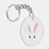 Eenvoudig en Schattige Easter Bunny Rabbit | Butto Sleutelhanger (Voorkant Links)