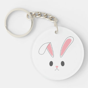 Eenvoudig en Schattige Easter Bunny Rabbit Butto Sleutelhanger