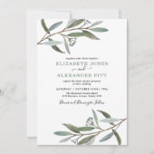 Eenvoudig en schoon Eucalyptus Greenery Wedding Kaart (Voorkant)