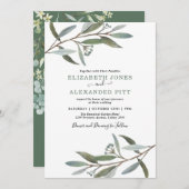 Eenvoudig en schoon Eucalyptus Greenery Wedding Kaart (Voorkant / Achterkant)