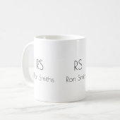eenvoudig en schoon monogram ( naam + initialen ) koffiemok (Voorkant links)