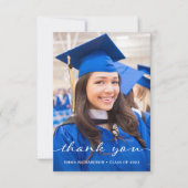 Eenvoudig en stijlvol | Modern Two Photo Afstudere Bedankkaart (Voorkant)