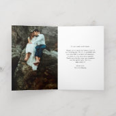 Eenvoudig en stijlvol | Twee foto-bruiloft Dank u Folie Wenskaart (Binnenlaag)