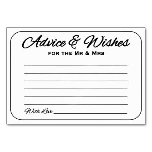 Eenvoudig en strak advies en wensen kaart