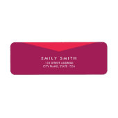 Eenvoudig en vaag Paars kleurenblok en roze adres Etiket (Voorkant)