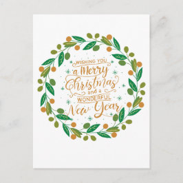 Eenvoudig en vrolijk kerstfeest briefkaart