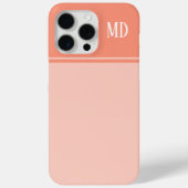 Eenvoudig en  zalmroze gestreept monogram Case-Mate iPhone case (Achterkant)