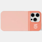 Eenvoudig en  zalmroze gestreept monogram Case-Mate iPhone case (Achterkant (horizontaal))