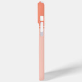 Eenvoudig en  zalmroze gestreept monogram Case-Mate iPhone case (Achterkant / Links)