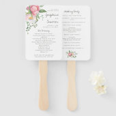 Eenvoudig Eucalyptus Floral Greenery Wedding Progr Handwaaier (Voorkant en achterkant)