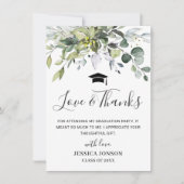 Eenvoudig Eucalyptus Greenery Afstuderen Bedankkaart (Voorkant)