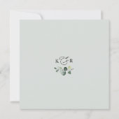 Eenvoudig Eucalyptus Greenery Wedding Square Kaart (Achterkant)