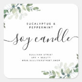 Eenvoudig Eucalyptus Groene Soja Kaars Label (Voorkant)