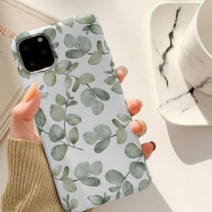 Eenvoudig Eucalyputus Sage Green Waterverf Patroon iPhone 13 Hoesje