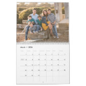 Eenvoudig familiefortret aangepaste achternaam kalender (Mar 2026)