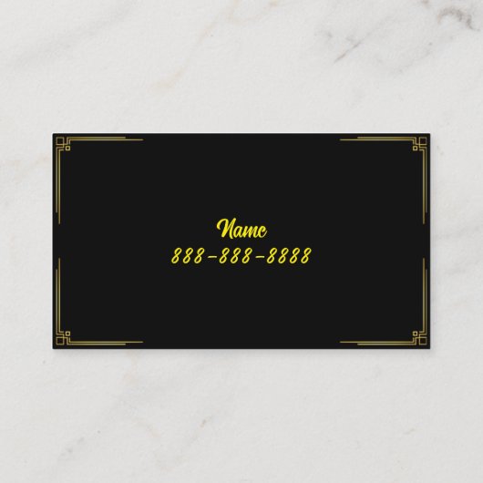Eenvoudig Fancy naam en nummer Visitekaartje (Achterkant)