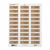 Eenvoudig Faux Kraft Heart Weddenschap Label (Full Sheet)