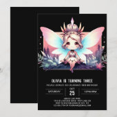 Eenvoudig feeënthema digitale verjaardag kaart (Voorkant / Achterkant)