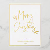 Eenvoudig feestelijk script folie feestdagen briefkaart (Voorkant)