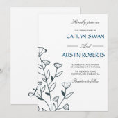 Eenvoudig Flora Elegance Botanisch Monogram Kaart (Voorkant / Achterkant)