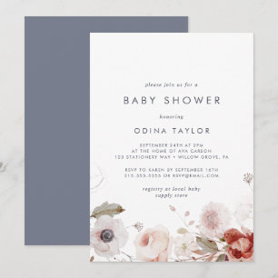 Eenvoudig Floral Baby shower Kaart