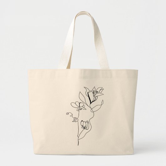 Eenvoudig Floral Grote Tote Bag (Voorkant)