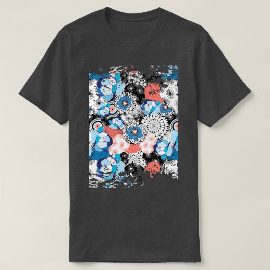 Eenvoudig Floral Line Pattern T-shirt (Design voorkant)