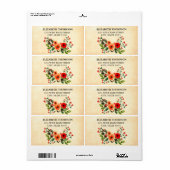 Eenvoudig Floral Return Label (Full Sheet)