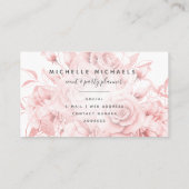 Eenvoudig Floral Roos Gold Modern Script Visitekaartje (Achterkant)