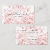 Eenvoudig Floral Roos Gold Modern Script Visitekaartje (Voorkant / Achterkant)