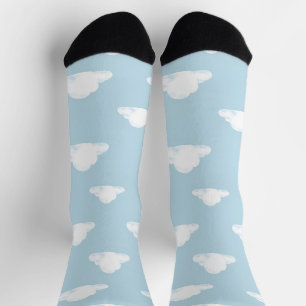 Eenvoudig Fluffy Wolken Lucht Kinderkamer Patroon Sokken