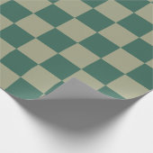 Eenvoudig Forest Green en Sage Checkerboard-patroo Cadeaupapier (Hoek)