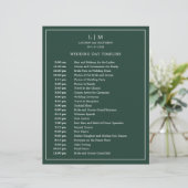 Eenvoudig Forest Green Monogram Trouwtijdlijn (Staand voorkant)