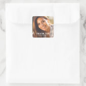 Eenvoudig foto-Afstuderen Hartelijk dank Vierkante Sticker (Tas)