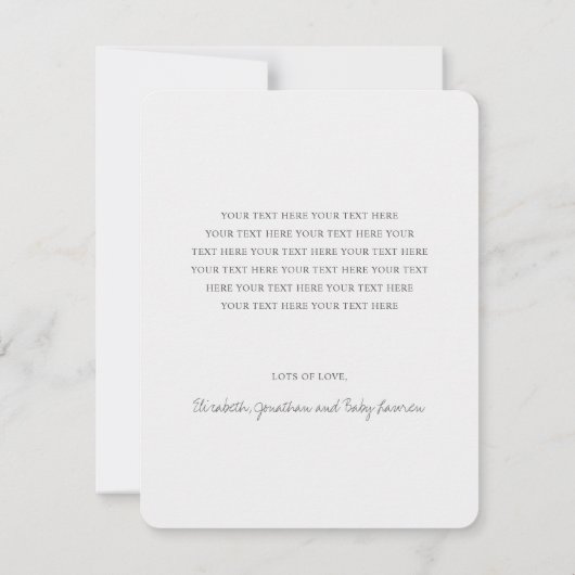 Eenvoudig foto-Baby shower - Hartelijk dank Bedankkaart (Achterkant)