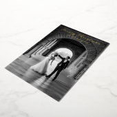 Eenvoudig Foto Elegant Kerstmis Folie Feestdagenkaart (Gedraaid)