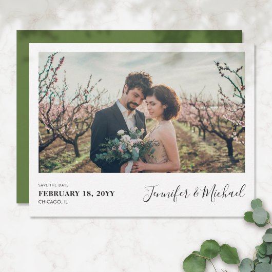 Eenvoudig foto-ontwerp Save the Date Kaart