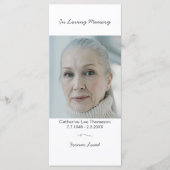 Eenvoudig Foto Rouwkaart Funeral Flat Program ter  Programma (Voorkant)