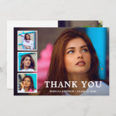 Eenvoudig fotocollage Modern-Afstuderen Bedankkaart (Voorkant / Achterkant)