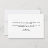 Eenvoudig fotohuwelijk bedankkaart (Achterkant)