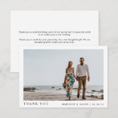 Eenvoudig fotohuwelijk bedankkaart (Voorkant / Achterkant)
