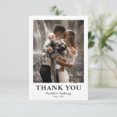 Eenvoudig fotohuwelijk bedankkaart (Staand voorkant)