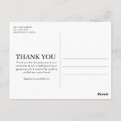 Eenvoudig fotohuwelijk Dank je Briefkaart (Achterkant)