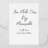 Eenvoudig fotohuwelijk Dank je Folie feestdag Kaar Folie Feestdagenkaart (Achterkant)