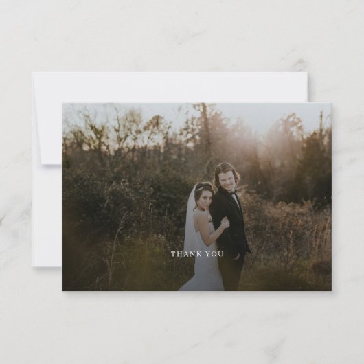 Eenvoudig fotohuwelijk Dank je Kaart (Voorkant)