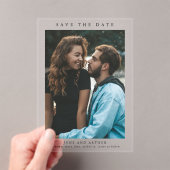 Eenvoudig fotohuwelijk sparen de datum acryl uitnodigingen (Insitu (Draagbaar))